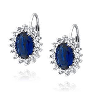 Cercei argint cu tortita si piatra albastra DiAmanti Z0685D1R_BL-DIA (Argint 925‰ 3,6 g.)